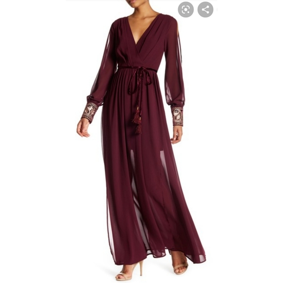 sheer embellished maxi dress